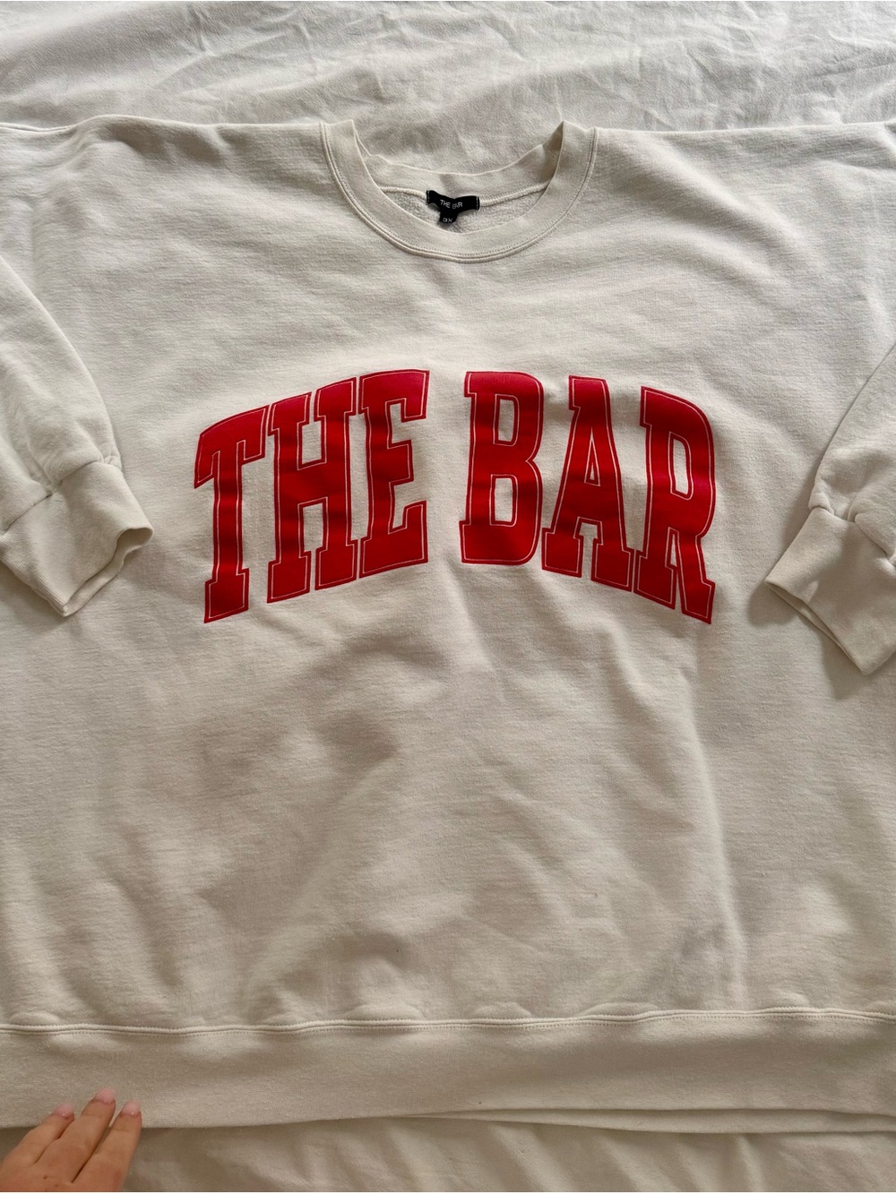 The Bar Cream Crewneck Sweatshirt with Black Label